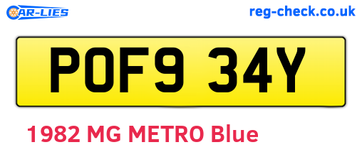 POF934Y are the vehicle registration plates.