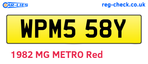 WPM558Y are the vehicle registration plates.