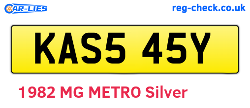 KAS545Y are the vehicle registration plates.