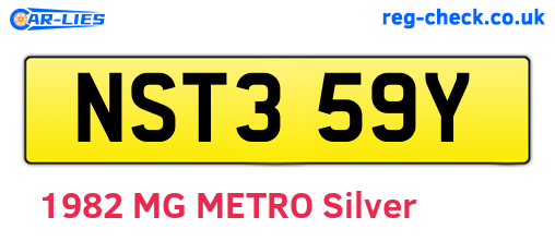 NST359Y are the vehicle registration plates.
