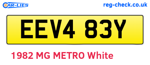 EEV483Y are the vehicle registration plates.