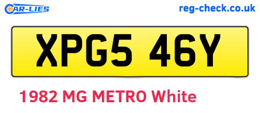 XPG546Y are the vehicle registration plates.