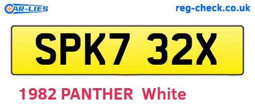 SPK732X are the vehicle registration plates.
