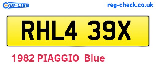 RHL439X are the vehicle registration plates.