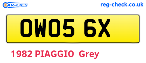 OWO56X are the vehicle registration plates.
