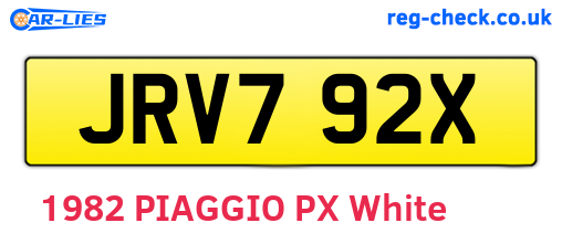 JRV792X are the vehicle registration plates.