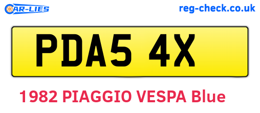 PDA54X are the vehicle registration plates.