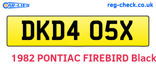 DKD405X are the vehicle registration plates.