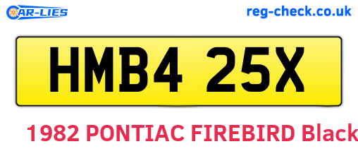 HMB425X are the vehicle registration plates.