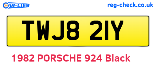 TWJ821Y are the vehicle registration plates.