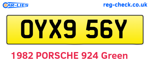OYX956Y are the vehicle registration plates.