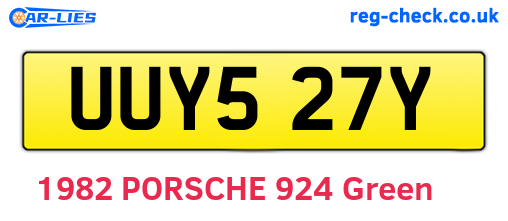 UUY527Y are the vehicle registration plates.