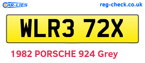 WLR372X are the vehicle registration plates.