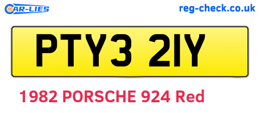 PTY321Y are the vehicle registration plates.