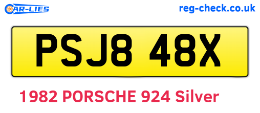 PSJ848X are the vehicle registration plates.