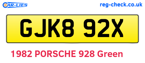 GJK892X are the vehicle registration plates.