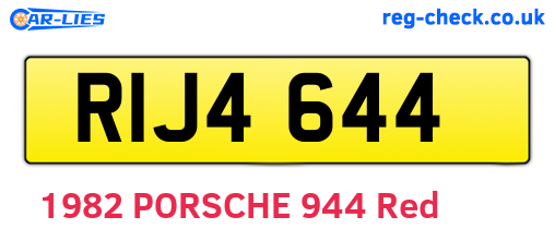 RIJ4644 are the vehicle registration plates.