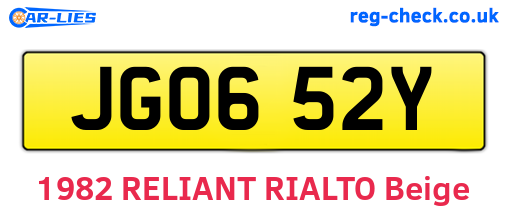JGO652Y are the vehicle registration plates.