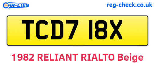 TCD718X are the vehicle registration plates.