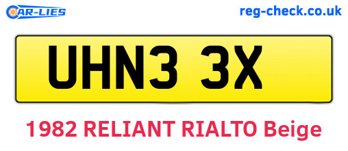 UHN33X are the vehicle registration plates.