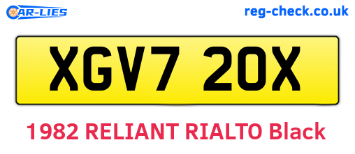 XGV720X are the vehicle registration plates.