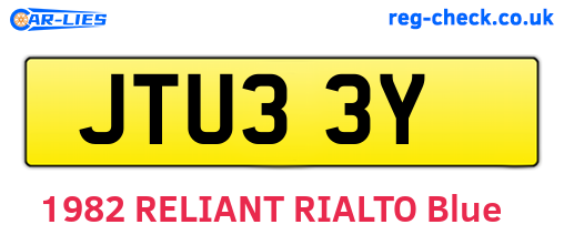 JTU33Y are the vehicle registration plates.