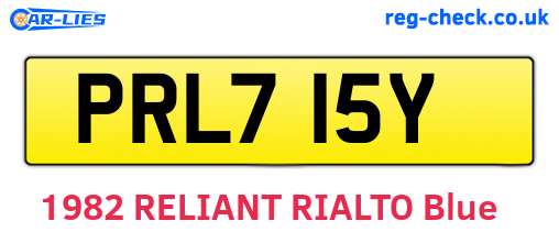 PRL715Y are the vehicle registration plates.