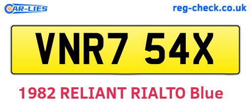 VNR754X are the vehicle registration plates.