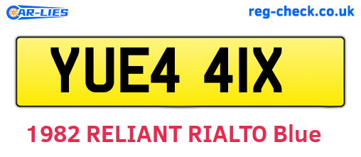 YUE441X are the vehicle registration plates.