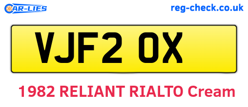 VJF20X are the vehicle registration plates.