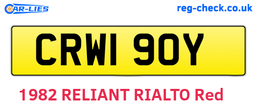 CRW190Y are the vehicle registration plates.