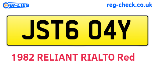 JST604Y are the vehicle registration plates.