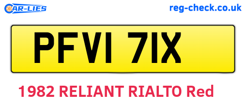 PFV171X are the vehicle registration plates.