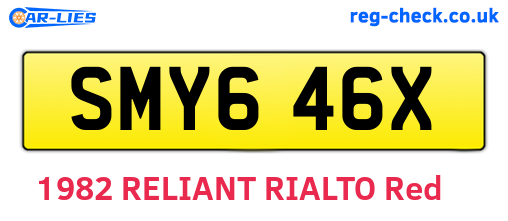 SMY646X are the vehicle registration plates.
