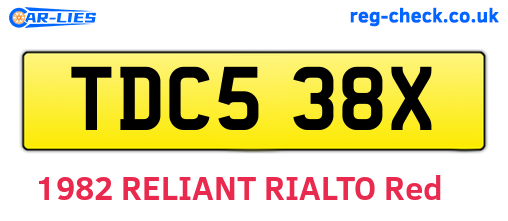TDC538X are the vehicle registration plates.