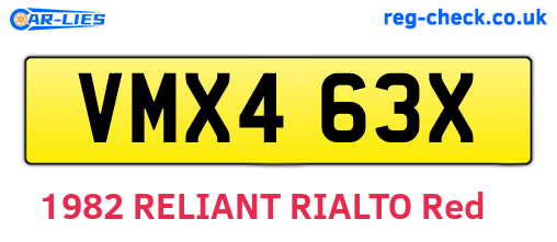 VMX463X are the vehicle registration plates.