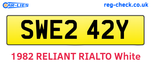 SWE242Y are the vehicle registration plates.