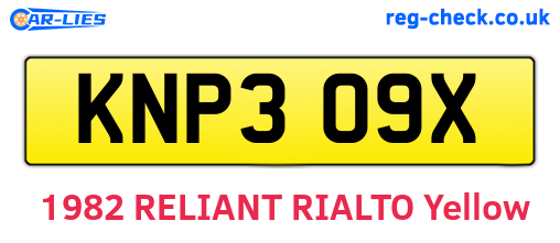 KNP309X are the vehicle registration plates.