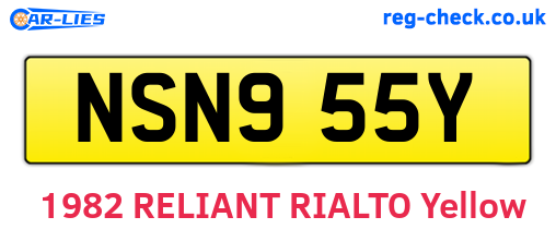 NSN955Y are the vehicle registration plates.