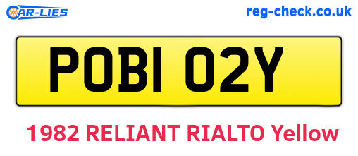 POB102Y are the vehicle registration plates.