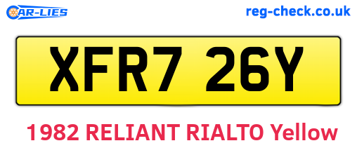 XFR726Y are the vehicle registration plates.