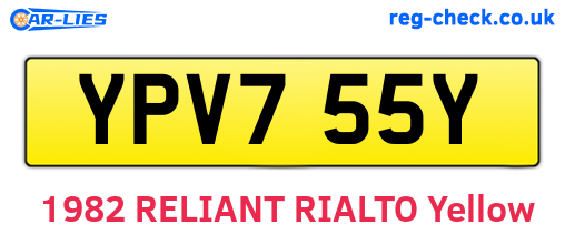 YPV755Y are the vehicle registration plates.