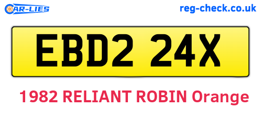 EBD224X are the vehicle registration plates.