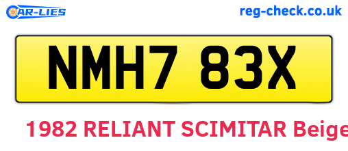 NMH783X are the vehicle registration plates.