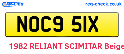 NOC951X are the vehicle registration plates.