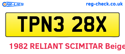 TPN328X are the vehicle registration plates.