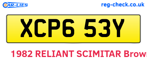 XCP653Y are the vehicle registration plates.