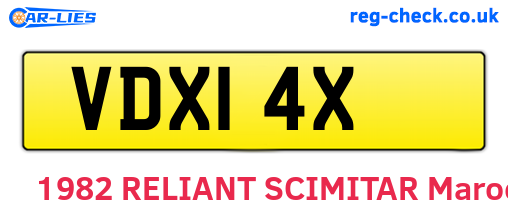 VDX14X are the vehicle registration plates.