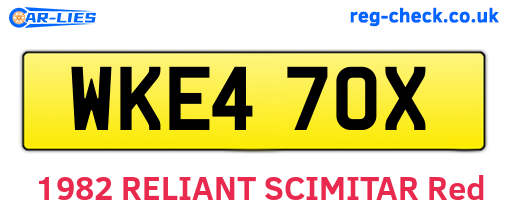 WKE470X are the vehicle registration plates.