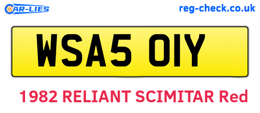 WSA501Y are the vehicle registration plates.